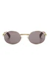 Cartier Oval-frame Sunglasses In Gold