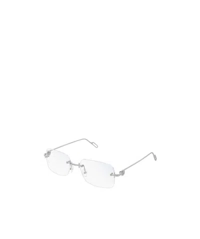 Cartier Glasses With Transparent Lenses In White