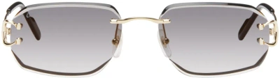 Cartier Gold & Gray 'signature C De ' Ct0468s Sunglasses