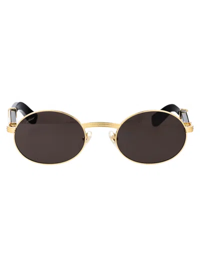 Cartier Gold Black Grey Titanium Sunglasses