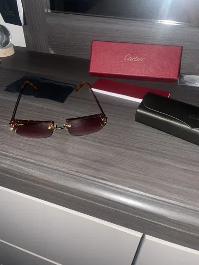 Pre-owned Cartier Gold C's Glasses