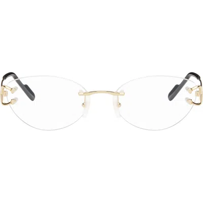 Cartier Gold Classic 'c De ' Glasses In Neutral