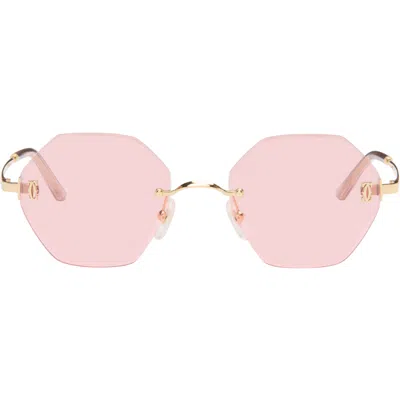 Cartier Gold Core Range Sunglasses In 004-gold-gold-pink