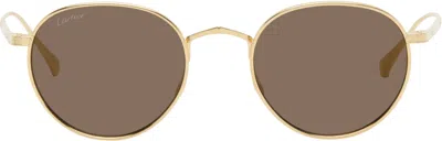 Cartier Gold Core Range Sunglasses In Brown