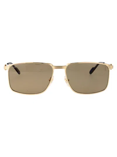 Cartier Gold Metal Frame Sunglasses