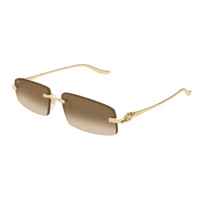 Cartier Gold Metal Frame Sunglasses