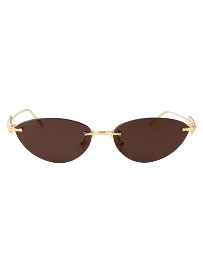 Cartier Gold Metal Sunglasses