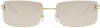 Cartier Gold 'panthère De ' Rectangular Metal Sunglasses In 004 Gold