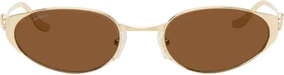 Cartier Gold 'panthère De ' Sunglasses In Orange