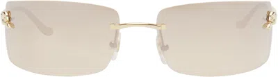 Cartier Gold 'panthère De ' Sunglasses In Gold-gold-brown