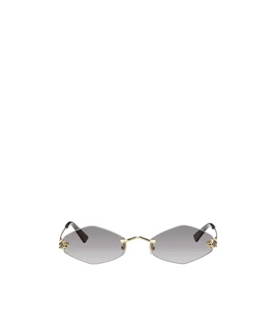 Cartier Gold 'panthère De ' Sunglasses In Gray
