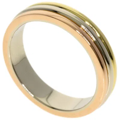 Pre-owned Cartier Gold Pink Yellow Band Ring ()