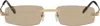 Cartier Gold Première De  Rectangular Rimless Sunglasses In Gold