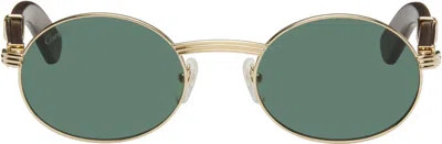 Cartier Gold 'première De ' Sunglasses In Gold-brown-green