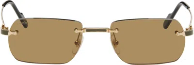 Cartier Gold 'première De ' Sunglasses In Gold-gold-brown