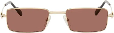 Cartier Gold 'première De ' Sunglasses In Gold-gold-red