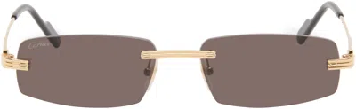 Cartier Gold 'première De ' Sunglasses In Brown