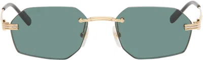 Cartier Gold 'première De ' Sunglasses In Green