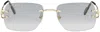 Cartier Signature C Rimless Sunglasses In Gold-gold-grey