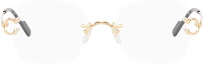 Cartier Gold 'signature C De ' Glasses In Purple