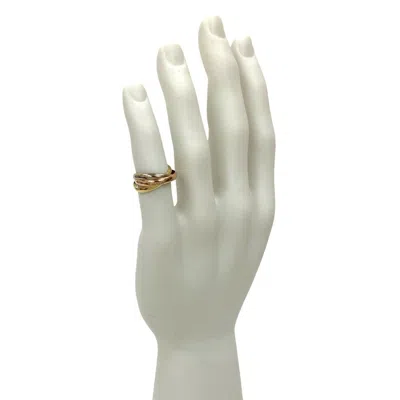 Pre-owned Cartier Gold Silver Pink Gold Yellow Gold (18k) Pink Gold (18k) White Gold (18k) Band Ring (pre-owne