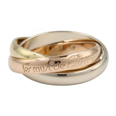 Pre-owned Cartier Gold Silver Yellow Gold (18k) Pink Gold (18k) White Gold (18k) Band Ring () In Multi