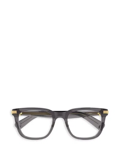 Cartier Gold-tone Geometric Glasses In Gray