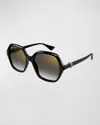 Cartier Gradient Acetate Square Sunglasses In Black Colour