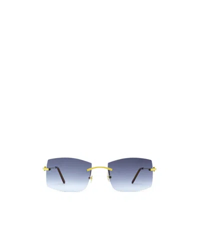 Cartier Gradient-lens Rectangle Sunglasses In Blue