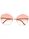 Cartier Gradient Oversize-frame Sunglasses In Gold