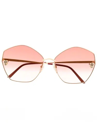 Cartier Gradient Oversize-frame Sunglasses In Gold