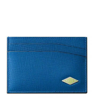 Cartier Grained Calfskin Losange Double Card Holder In Blue