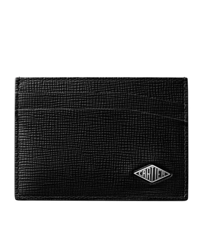 Cartier Grained Leather Losange Card Holder In Black