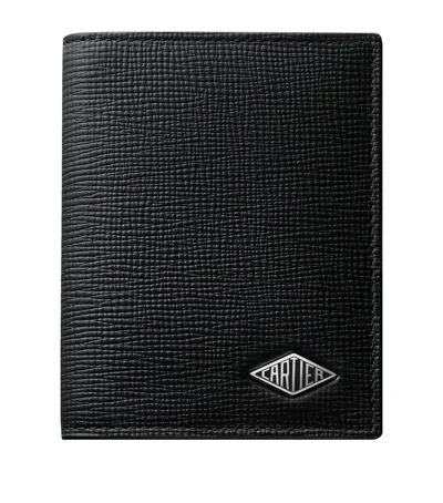 Cartier Grained Leather Losange Card Holder In Black