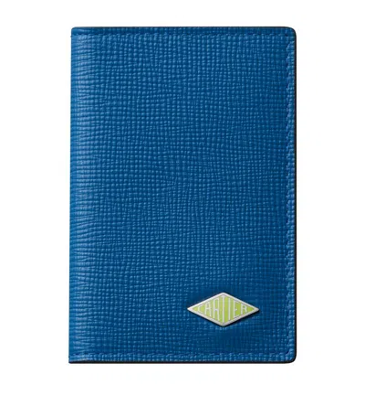 Cartier Grained Leather Losange Card Holder In Blue
