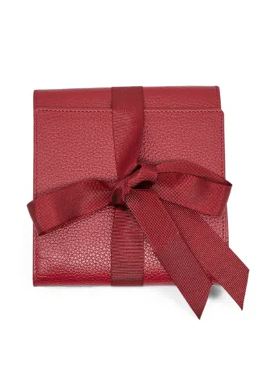 Pre-owned Cartier Grained Leather Travel Pouch In Red
