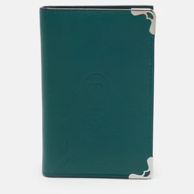 Pre-owned Cartier Green Leather Card Case