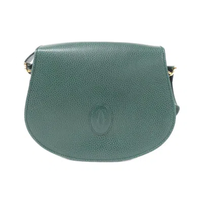 Pre-owned Cartier Green Leather Shoulder Bag ()