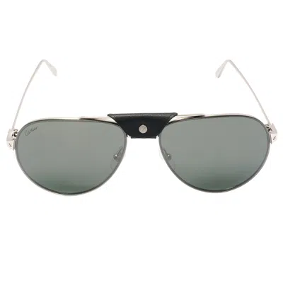 Cartier Green Pilot Unisex Sunglasses Ct0166s 004 60 In Multi