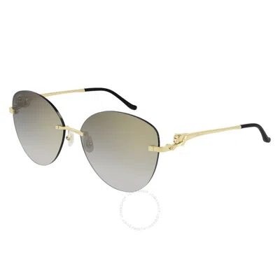 Cartier Grey Butterfly Ladies Sunglasses Ct0269s 001 60 In Gold