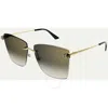Cartier Grey Butterfly Ladies Sunglasses Ct0397s 001 61 In Yellow