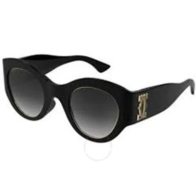 Cartier Grey Gradient Oval Ladies Sunglasses Ct0305s 001 51 In Black