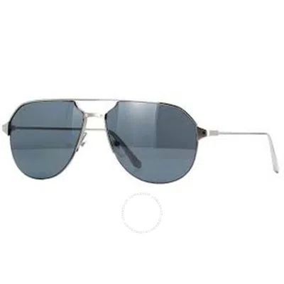 Cartier Grey Mirror Pilot Men's Sunglasses Ct0229s 005 60 In Gray