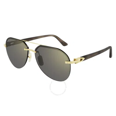 Cartier Grey Phantos Men's Sunglasses Ct0275s 003 61 In Green