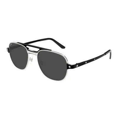 Cartier Grey Pilot Men's Sunglasses Ct0477s 001 56 In Gray