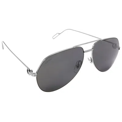 Cartier Grey Pilot Unisex Sunglasses Ct0110s 011 60 In Black