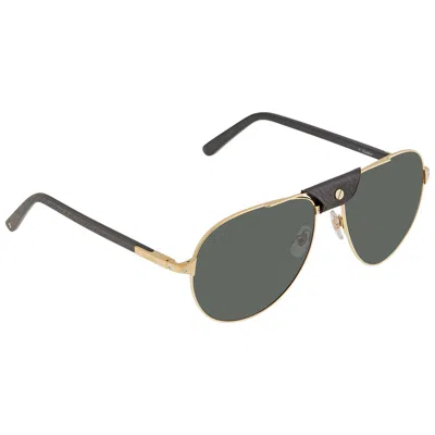 Cartier Grey Polarized Pilot Unisex Sunglasses Ct0096s 002 61 In Brown