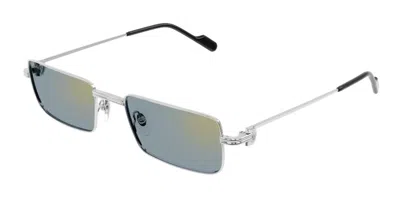 Cartier Grey Rectangular Ladies Sunglasses Ct0501s 008 54 In Transparent