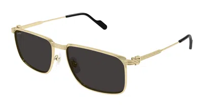 Cartier Grey Rectangular Men's Sunglasses Ct0534s 001 59 In Neutral