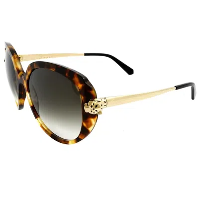 Cartier Grey Round Ladies Sunglasses Ct0064s 002 55 In Gray